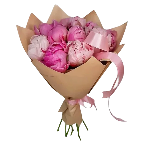 Buchet „Leya" cu 9 bujori
