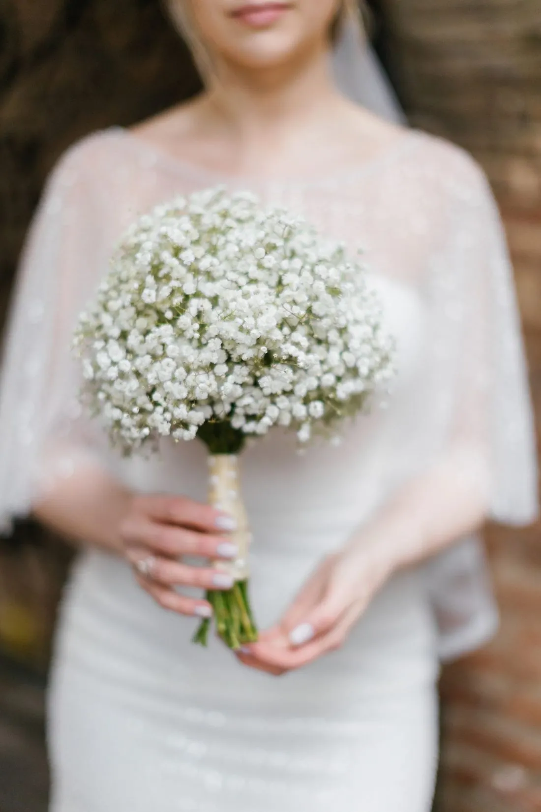 Buchet de mireasă cu gypsophila